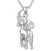 Zorlioy Diamond Elephant Necklace 925 Sterling Silver Lab Grown Diamond Elephant Pendant Necklaces Jewelry for Women
