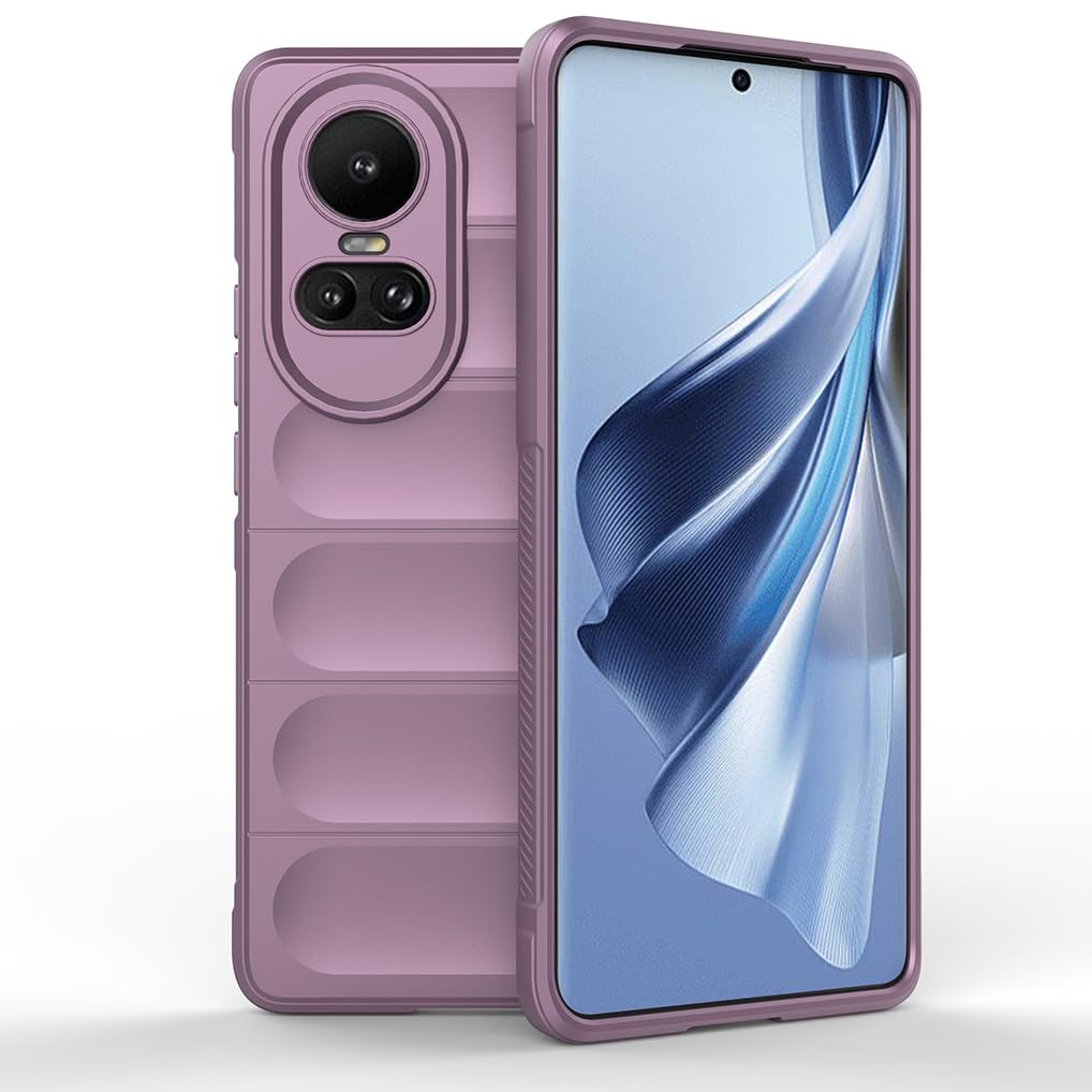 SEAHAI Case for OPPO Reno 10 5G / OPPO Reno 10 Pro 5G, Sturdy Shockproof Case Soft Silicone Airbag Design Rubber Cover Heavy Duty Protection Ultra Thin Cover - Light Purple