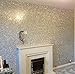 27in by 197in Silver Chunky Glitter Wallpaper, 3D Sparkly Glitter Fabric Wall Paper,Bling Wallcovering (Silver)