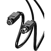 JUXINICE Copper Wires PS/2 Male to Female Extension Cable, Mini Din 6 pin Cable for Computer PC Keyboard/Mouse/KVM & More 10f