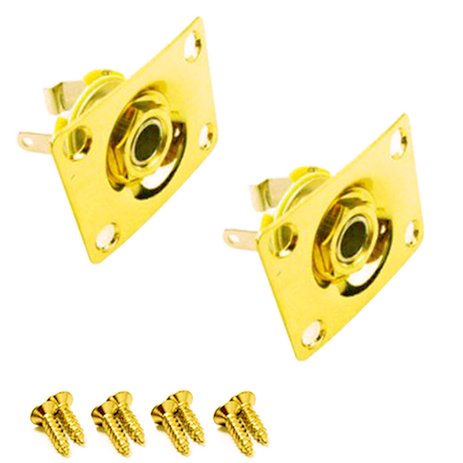 1/4''Square Jack Output Plate Socket for Electric Guitar(Pack of 2) (Gold)