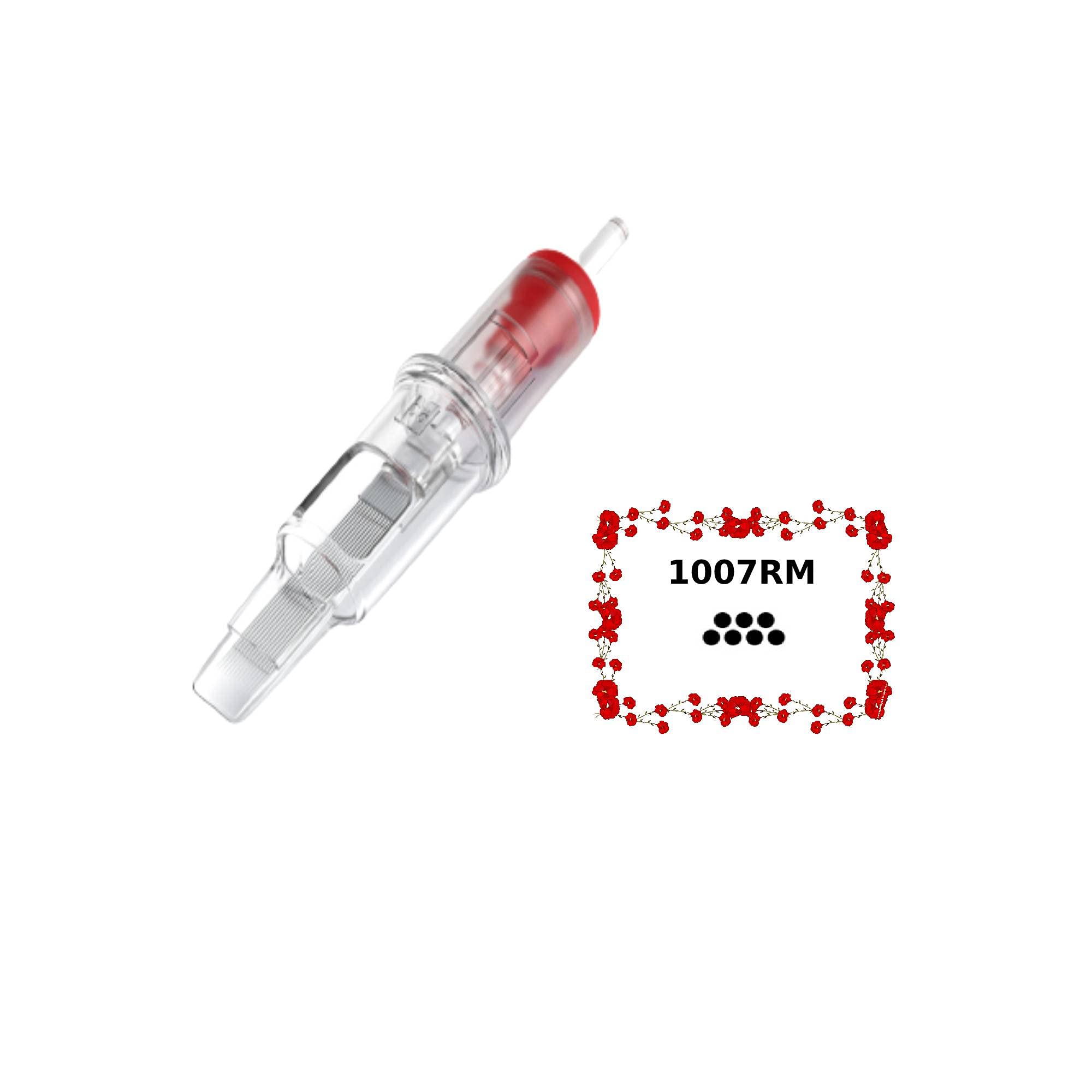 Pack 20pcs Disposable Sterile Tattoo Cartridge Needles Rotary Pen Round Liner Shader Semi-Permanent Eyebrow Lip Makeup Suitable Dragonhawk MAST Cheyenne 0,30mm Diameter Taper 5mm (EX-1007RM)