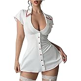 WDIRARA Women's 3 Pieces Sailor Costume Cosplay Striped Crop Top with Shorts Lingerie Set