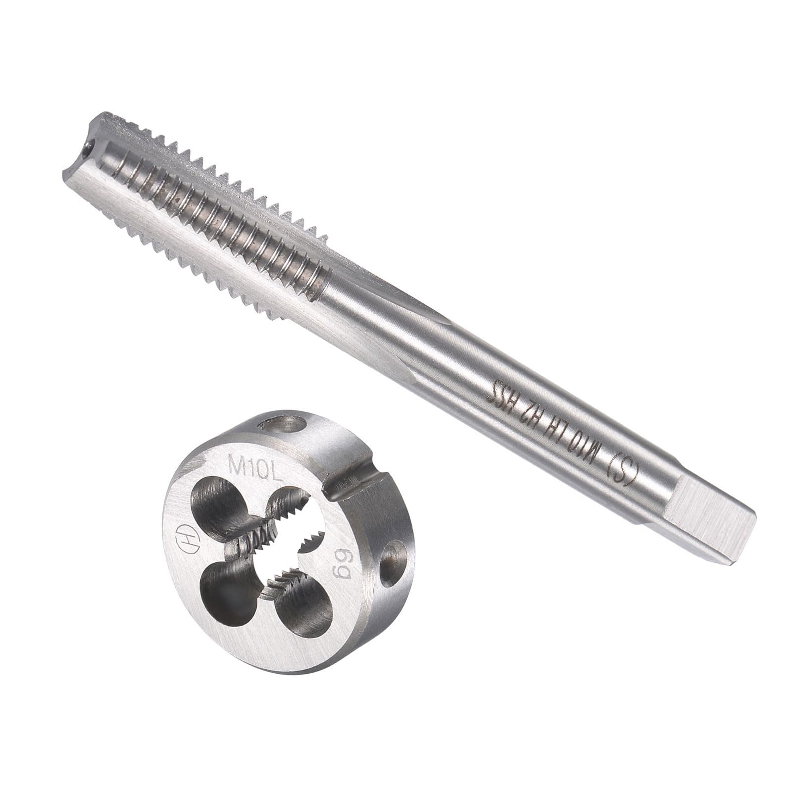 CoCud Tap and Die Set, M10 x 1.5 Thread, Left Hand Metric High-Speed Steel Machine Screw Tap & Round Die Tool Kit - (Applications: for Threading Tapping Repairing), 1-Set