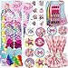 Deluxe Jojo Siwa Birthday Party Favors and Goodie Bag Fillers Pack For 12 With Jojo Siwa Hair Bows, Tattoos, Stickers, Microphones, Pink Favor Bags, and Pin