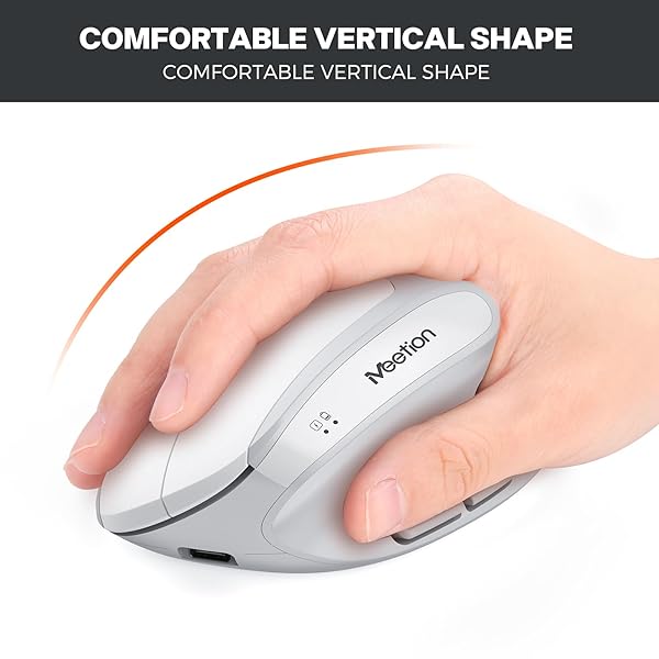 MEETION ERGONOMIC KEYBOARD AND MOUSE, WIRELESS KEYBOARD WITH VERTICAL MOUSE, SPLIT CURVED KEYBOARD WITH WRIST REST, NATURAL TYPING FULL SIZE, WINDOWS/MAC/COMPUTER/LAPTOP, GRAY