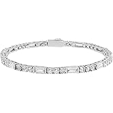 Lulu Mel 14K Gold Plated 3mm Tennis Bracelets For Women, Iced Out Cubic Zirconia Tennis Bracelet Layering Bracelets Trendy Stuff For Ladys