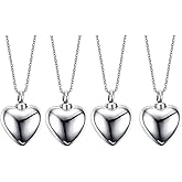 VNOX Cremation Jewelry for Ashes - Cute Heart Cremation Urn Necklace for Ashes Holder Urn Pendant Necklace Keepsake Jewelry,Set for 4