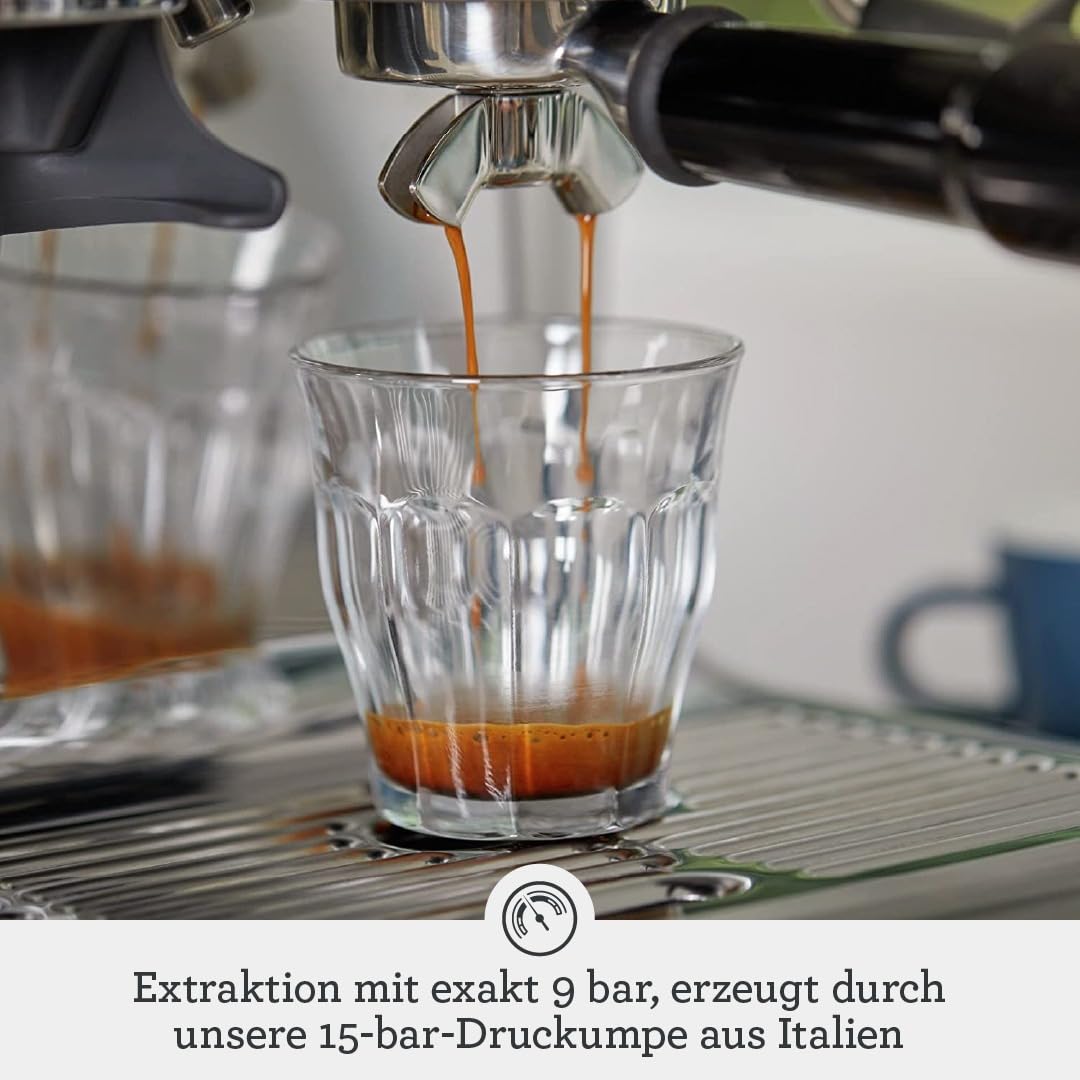 Sage - The Barista Express - Kaffeemaschine mit manuellem Milchaufschumer & Mahlwerk - Automatisches Mahlen, individueller Milchschaum - Schwarzer Sesam, Milchknnchen 4