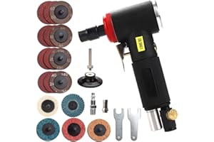 NuoDunco Angle Air Die Grinder, 1/4-Inch Mini Pneumatic Air Angle Grinder 90 Degrees Grinding Machine with 2inch Roll Lock Sa