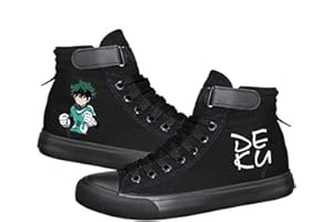 DHSPKN Mha Canvas Shoes Anime Deku Sneakers Izuku Todoroki Cosplay High-Top Shoes