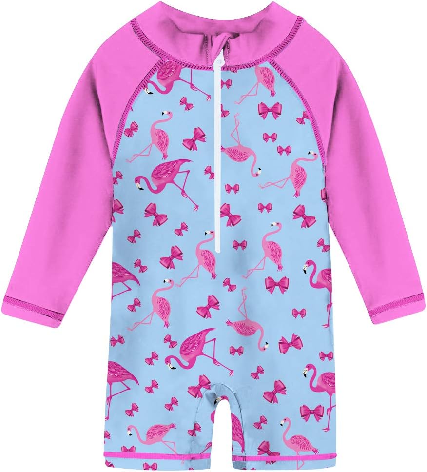 Baby Girls Rash Guard Swimwear UPF 50+ One Piece Swimsuits Beach Surfing Suits Bathing Suits 6-36 Months