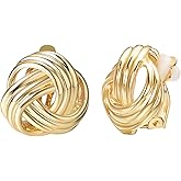 JOLCHIF Love Knot Clip On Earrings for Women Non Piercing Ears 18K Plated Gold Earrings Clip Jewelry Gifts
