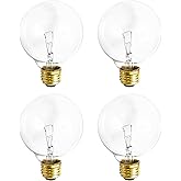 (4 Pack) G25 Globe Light Bulbs – 25W Incandescent, 2700K Soft White, E26 Base, Dimmable – Crystal Clear Vanity Bulbs for Bath