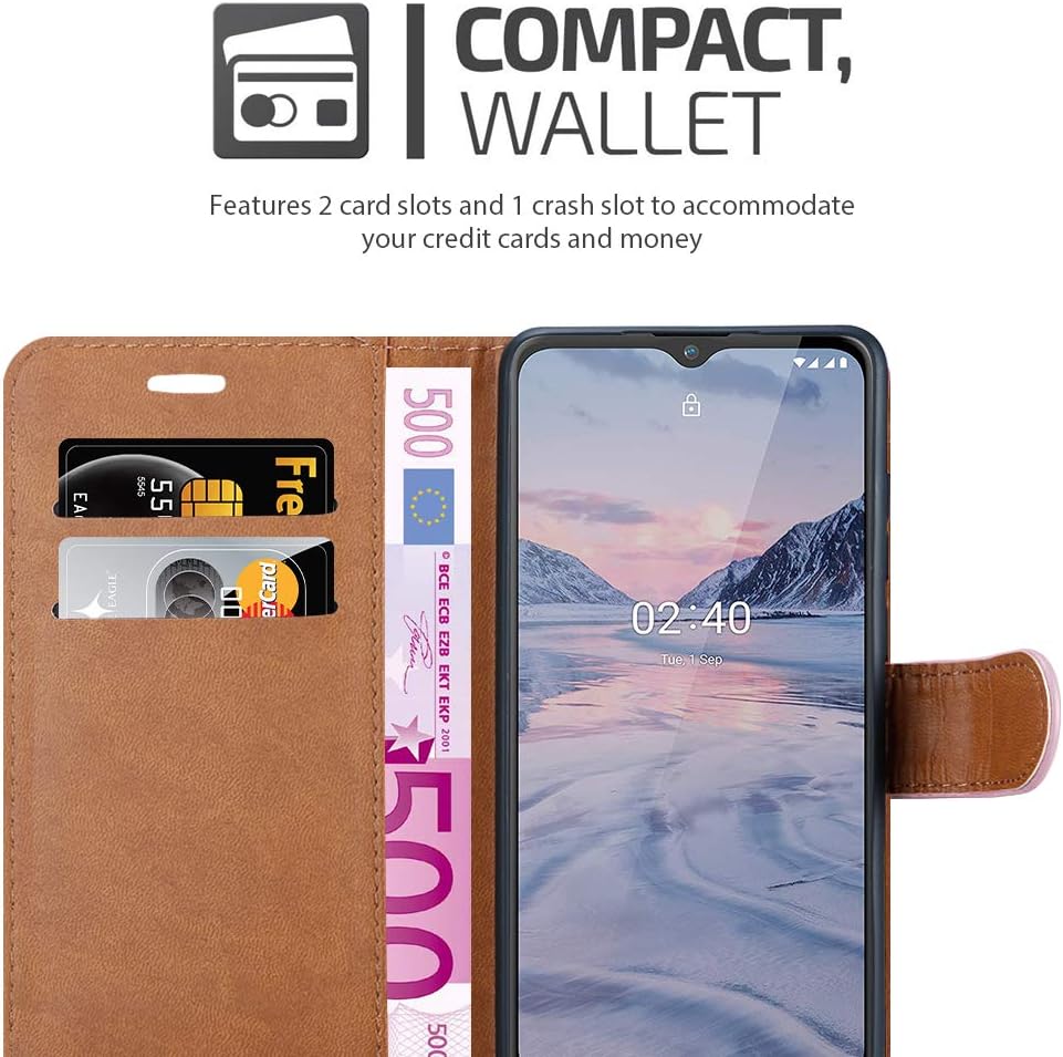 iCatchy For Nokia 2.4 Case Leather Wallet Book Flip Folio Stand View Cover Pouch for Nokia 2.4 (6.5'') Phone Case (Rose Gold) - Image 5