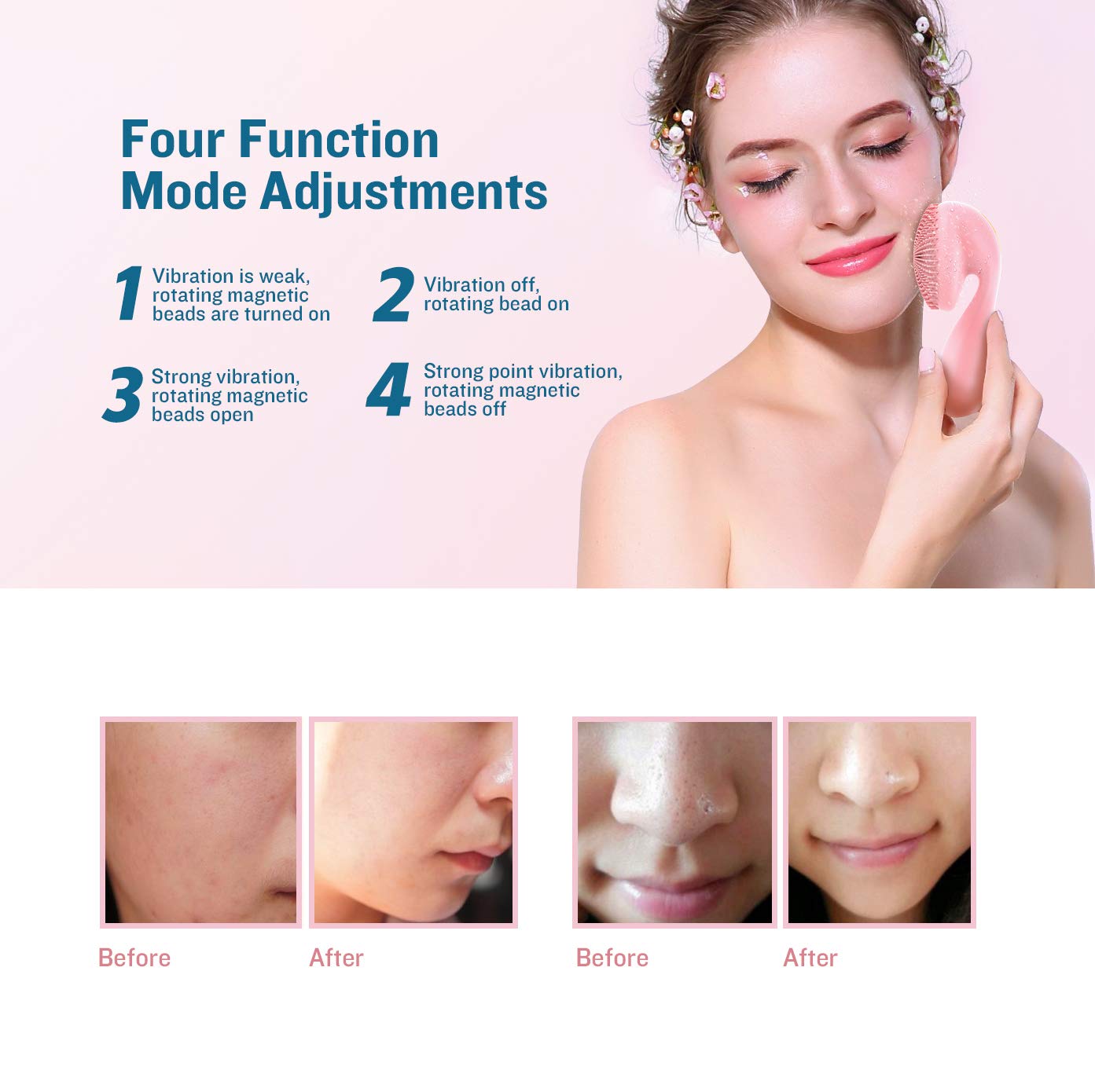 Silicone Facial Cleansing Brush,Ultrasonic Face / Body