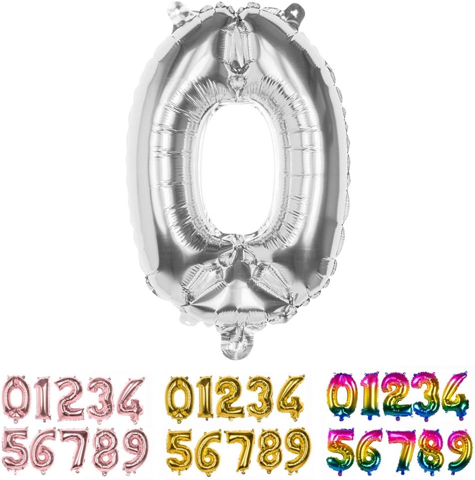 Boland 10130617 PN289 Mylar Balloon Number '0' (36cm), Silver, 0
