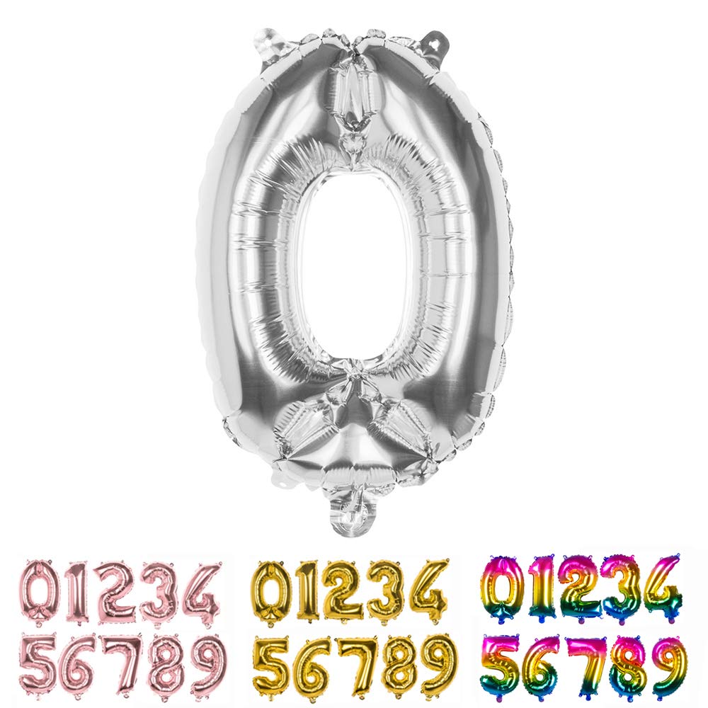 Boland 10130617 PN289 Mylar Balloon Number '0' (36cm), Silver, 0 — image 1