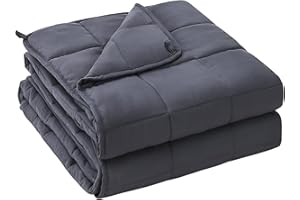 yescool Weighted Blanket for Adults (20 lbs, 60” x 80”, Grey) Cooling Heavy Blanket for Sleeping Perfect for 190-210 lbs, Queen Size Breathable Blanket with Premium Glass Bead, Machine Washable