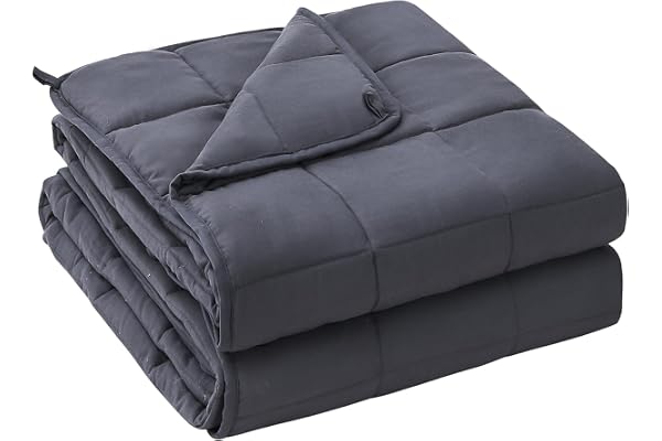 yescool Weighted Blanket for Adults (60” x 80”, Grey) Cooling Heavy Blanket Perfect for 190-210 lbs, Queen Size Breathable Bl