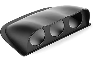 Dash Gauge Pod, Universal 2in Triple Dash Gauge Pod 3 Hole Dashboard Meter Mount Bracket Auto Accessory(Black)