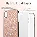 ESR iPhone X Case, Glitter Bling Hard Cover with Dual Layer Structure [Hard PC Back Outer + Soft TPU Inner] for Girls Women for iPhone X/iPhone 10 (2017)(Metallic Peach)