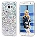 YOKIRIN Galaxy S7 Edge Bling Case,Luxury Sparkle Shinning Protective Bumper 3D Bling Diamond Glitter Paillette Flexible Soft Rubber Gel TPU Protective Slim Fit Cover for Samsung Galaxy S7 Edge,Silvery