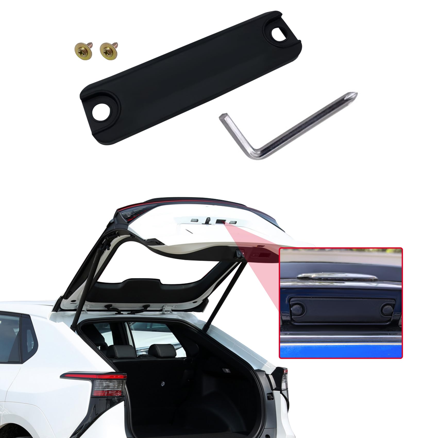 Photo 1 of QZTYTY Trunk Rear Hatch Liftgate Switch Latch Cover Lid Black, Release Button Rubber Cover, 84905-47010 84840-21010 Trunk Hatch Liftgate Switch Cover Fits for Toyota Prius 4Runner Sienna Scion Camry