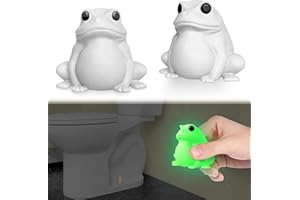 boeemi Frog Toilet Bolt Covers Decorative Glow in The Dark- 2PCs Toilet Screw Caps Luminous Green PLA Cute Bathroom Decor Accessories Push-on Install