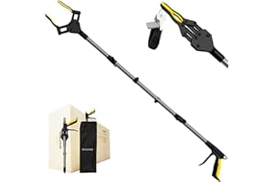 GISUNG Extra Long 36" Grabber Tool, Foldable Grabbers for Elderly Grab It Reaching Tool with Upgraded Rotating Jaw & Storage Bag, Strong Magnetic Tip, Sturdy Reacher Grabber Pickup Tool for Trash Pickup, Aid
