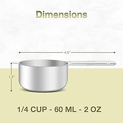 BERYLER 2PCS 1/4Cup (60ml, 2oz) Single Measuring