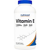 Nutricost Vitamin E 1,000 IU (450mg) 240 Softgels - GMO-Free, Gluten-Free