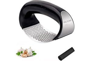 Garlic Pressing Joystick - Stainless Steel Garlic Crusher Kitchen Tool Garlic Chopper with Peeler Used for Crushing Garlic