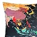 Decor MI [Just Pillowcase World Map Pattern Throw Pillow Case Square Linen Cushion Bed Pillow Covers with Zipper Durable Slipcover Home Decor for Sofa Slipcover Decorative 18x18 inches,Set of 3