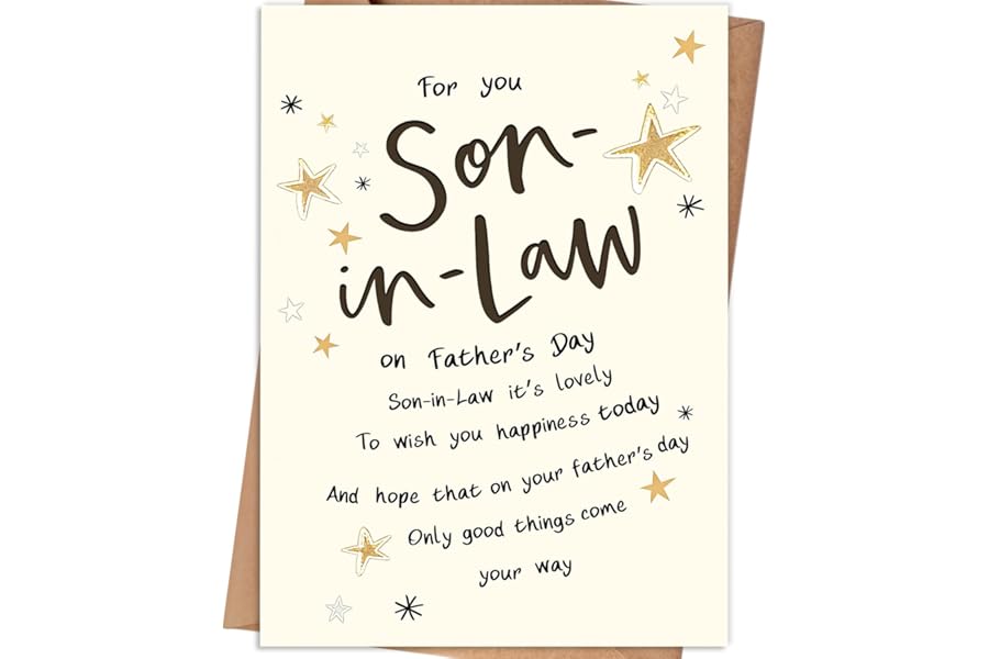HEJOYN Fathers Day Card Gifts for Son In Law, Son In Law Father's Day Card from Father-in-law and Mother-in-law