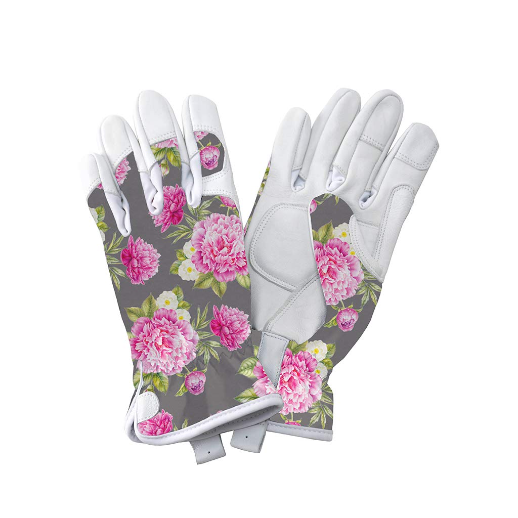 Kent & Stowe Leather Gardening Gloves Peony Grey - Small