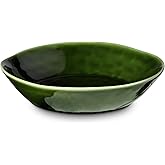 Verde 40-Ounce Stoneware Soup Bowl Set of 4 - Rich Green Hue, Perfect for Soups, Stews, Pasta, or Salads, Complements Olivia Collection