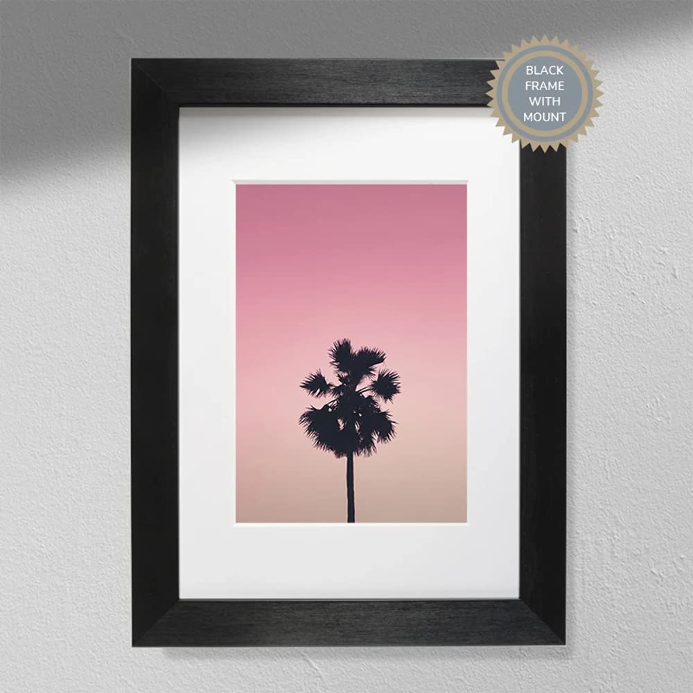 Pink Palm Tree Photography Print - Palm Tree Photo | Pink Sky Print Only A3