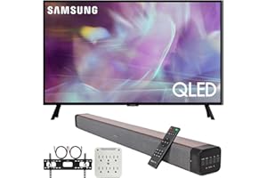 SAMSUNG QN65Q60D 65 Inch QLED 4K Smart TV (2024) Bundle with Premium Deco Gear 60W 2.0 CH Soundbar + Deco Mount 37"-100" TV Wall Mount Bracket with Cleaning Kit + 6-Outlet Surge Adapter