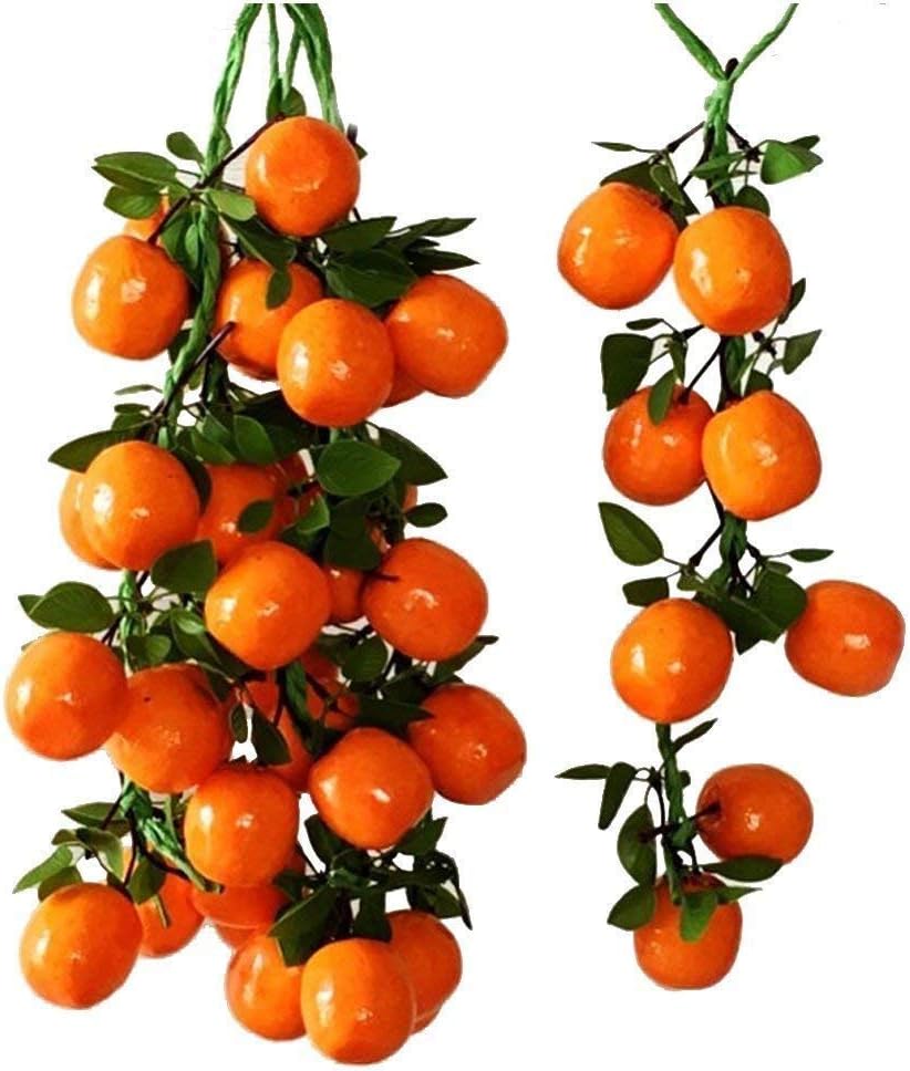 Julymall Artificial Fruits Vegetable String For Restaurant Hotel Home Garden Decoration Display 19.69''(Orange 1 String: 8 bulbs),Orange 1 String: 8 Bulbs