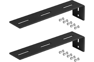 OTTFF 2 Pack 13-1/4" x 3" Black Awning Brackets, Heavy Duty Universal L Roof Rack Mounting Bracket for RV Vehicle Car Truck Accessories
