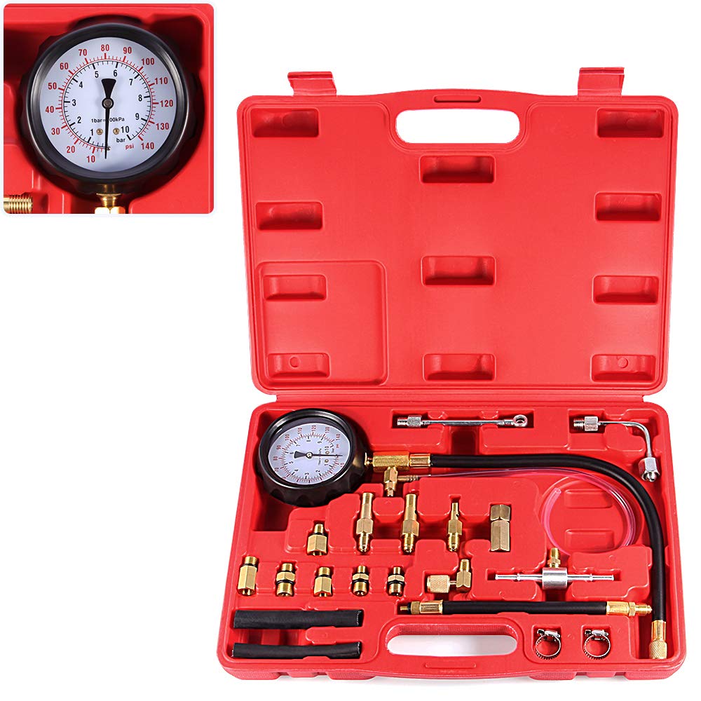BETOOLL 0140PSI Fuel Injector Injection Pump Pressure Tester Gauge Kit