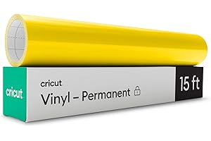 Cricut Premium Permanent Vinyl Roll (12 in x 15 ft), Stone Yellow - Weather-Resistant, Dishwasher-Safe & Fade-Proof, Compatible with Cricut Cutting Machines