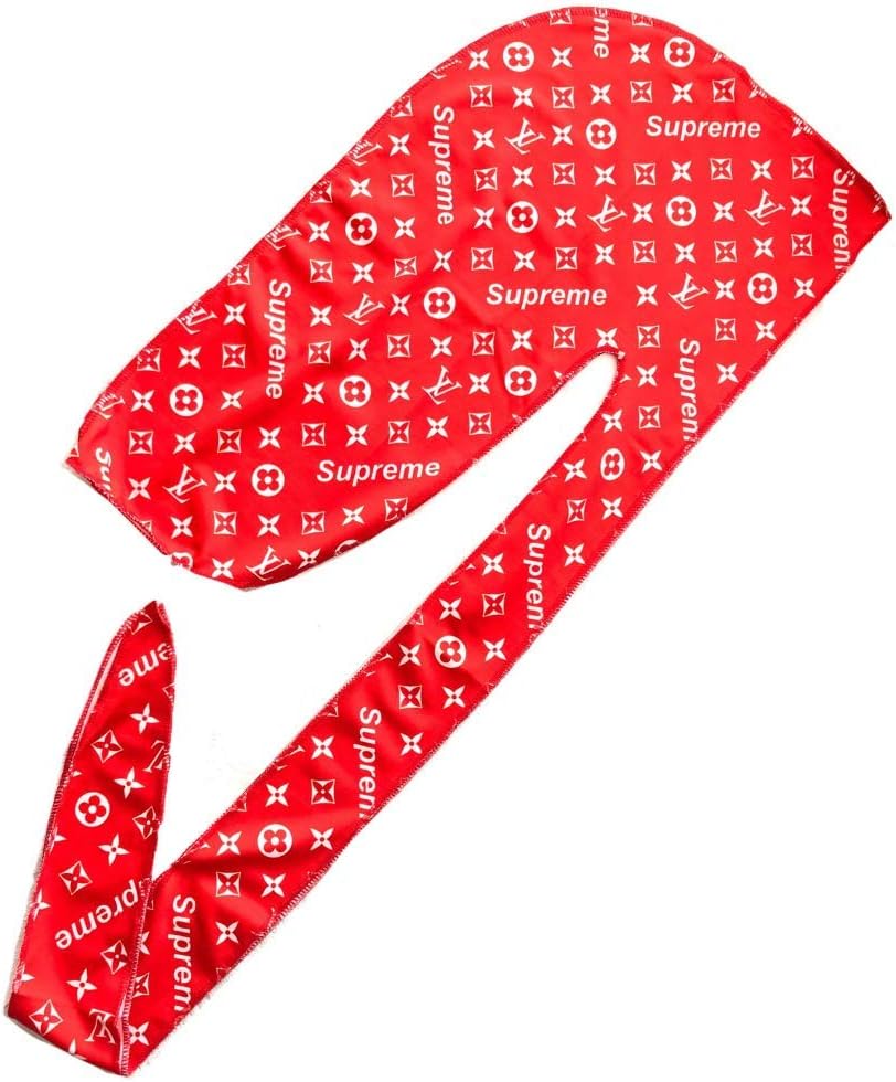 Black Wave Durag Silk Designer LV Do Rag Men Wave Cap Headwrap for Women Custom Silky Headbands