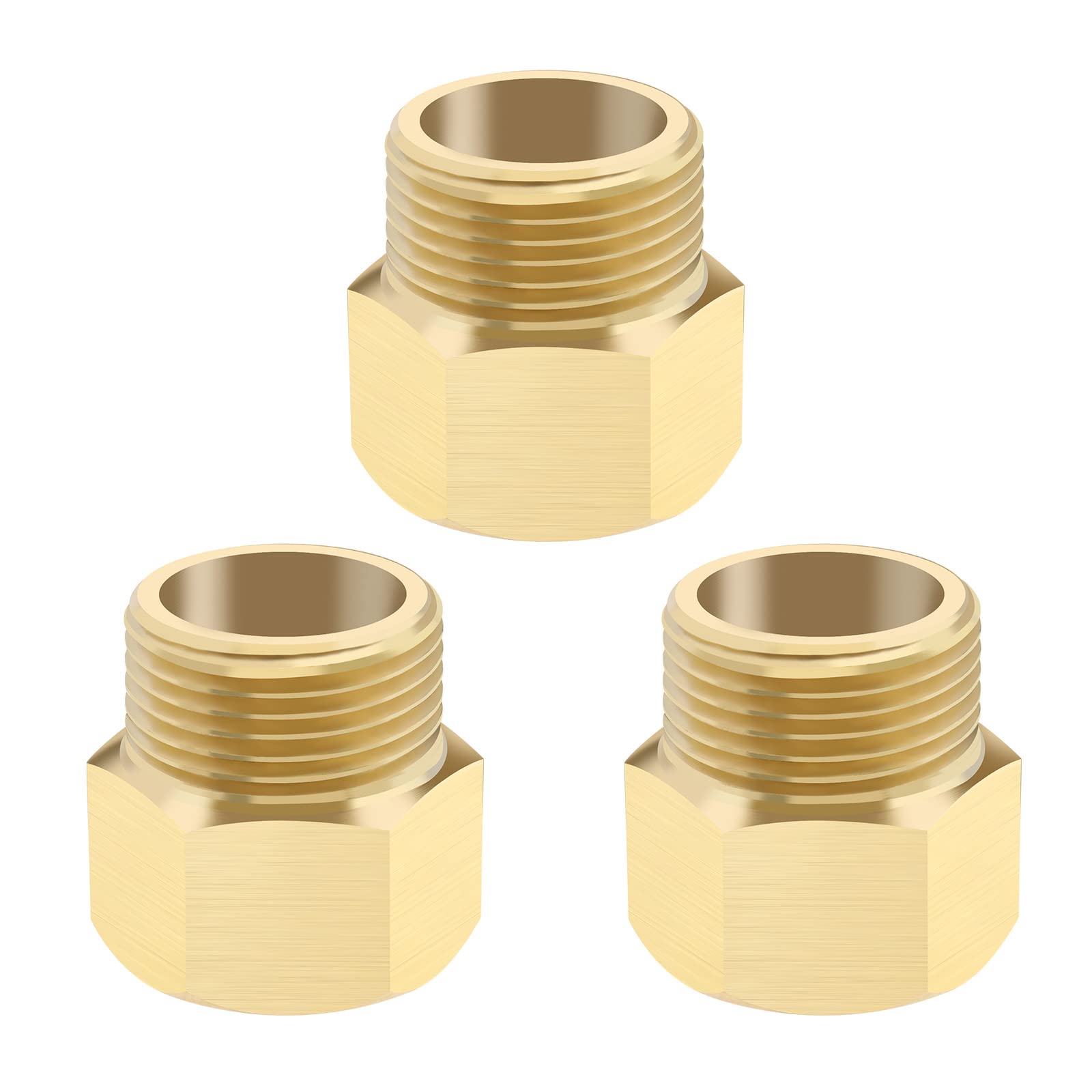 Be In Your Mind 3Pcs Pressure Washer Coupling M22x1.5 Male to M22x1.4 Female Adapter Finish Connector Solid Brass Connector Garden Tools Accessories Gold