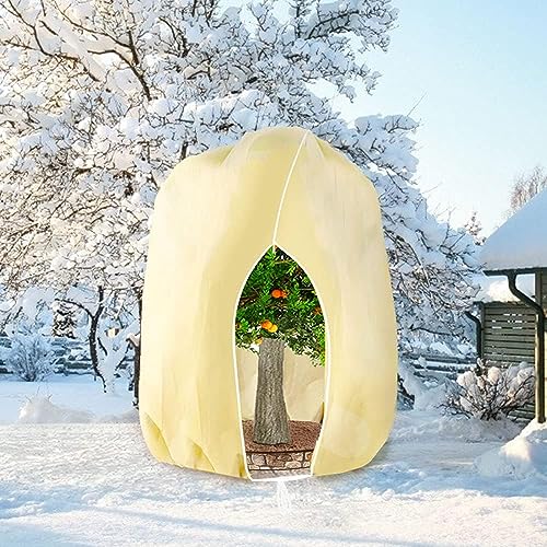HERILIOS Winterschutz für Pflanzen, Frostschutz Pflanzenabdeckungen als Winterschutz, mit Reißverschluss für Baum Palmen Balkonpflanzen haube Zelt Atmungsaktiv