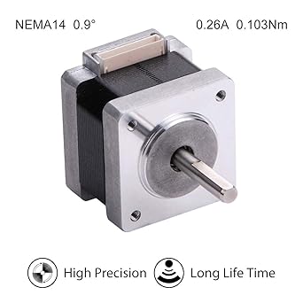 Amazon Com Moons Nema 14 Stepper Motor 2 Phase 0 9degree Stepping Motor 0 26a 0 1nm 15 Oz In 27 3mm High Resistance Bipolar Step Motor 4 Lead For 3d Printer Diy Robot Industrial Scientific