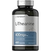 Horbäach L-Theanine 400mg | 400 Capsules | High Potency Supplement | Non-GMO & Gluten Free