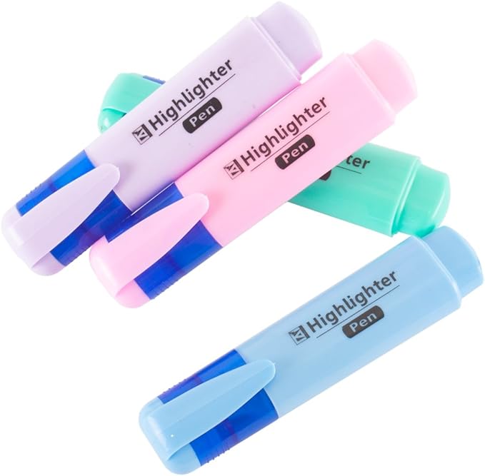 Vibrant Pastel Coloured Highlighters 4 Pack Amazon.co.uk Office Products