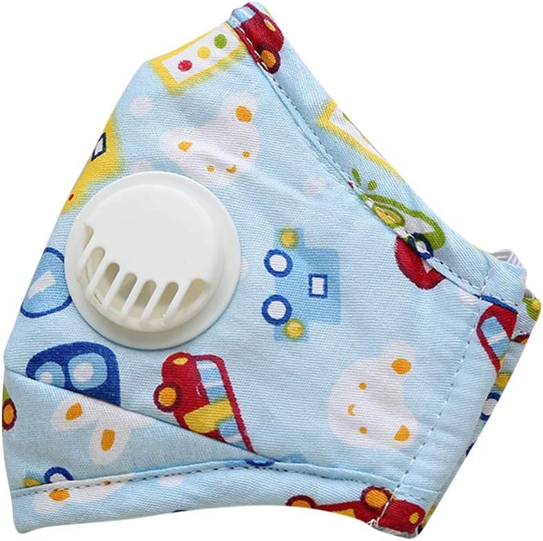 Boys Girls Windproof Dust-Proof Mouth Cover Children Pupil Mouth Nose Face Protective Cotton Cloth Breathing Valve for Outdoor